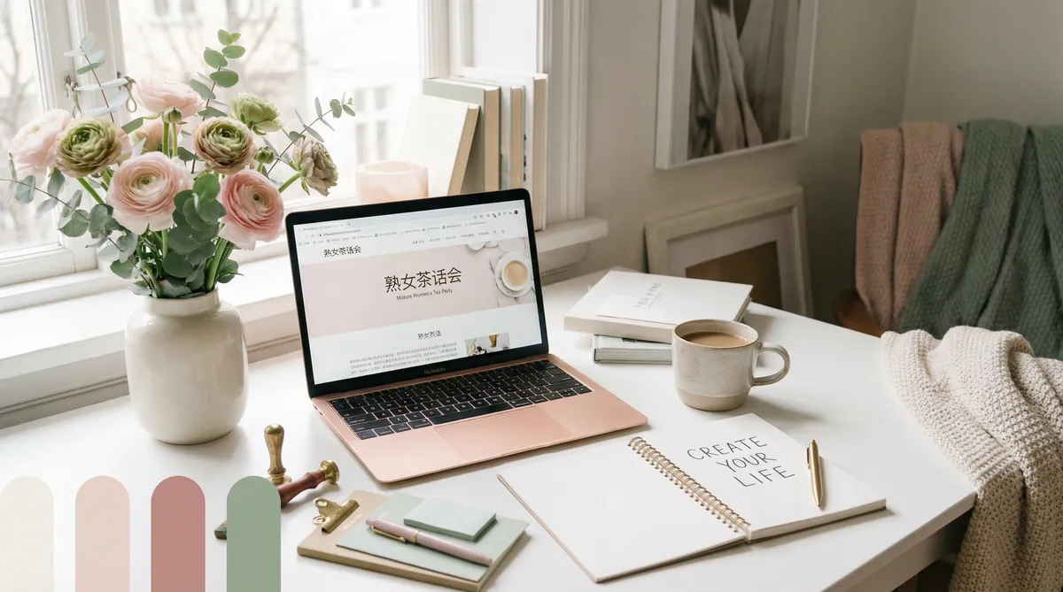 居家办公的时尚女性工作空间